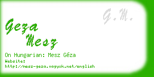 geza mesz business card